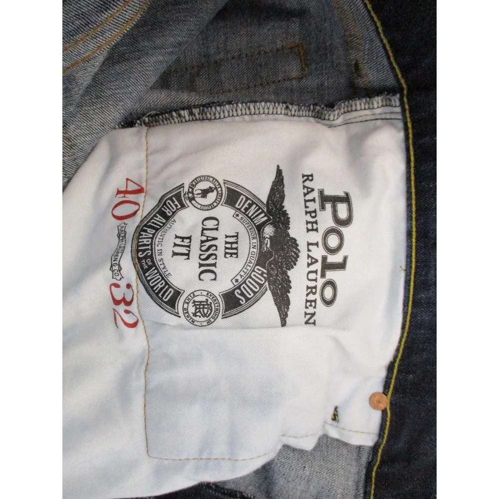 Polo Ralph Lauren Jeans Mens 40x32 Blue Classic Fit Dark Wash Straight Denim